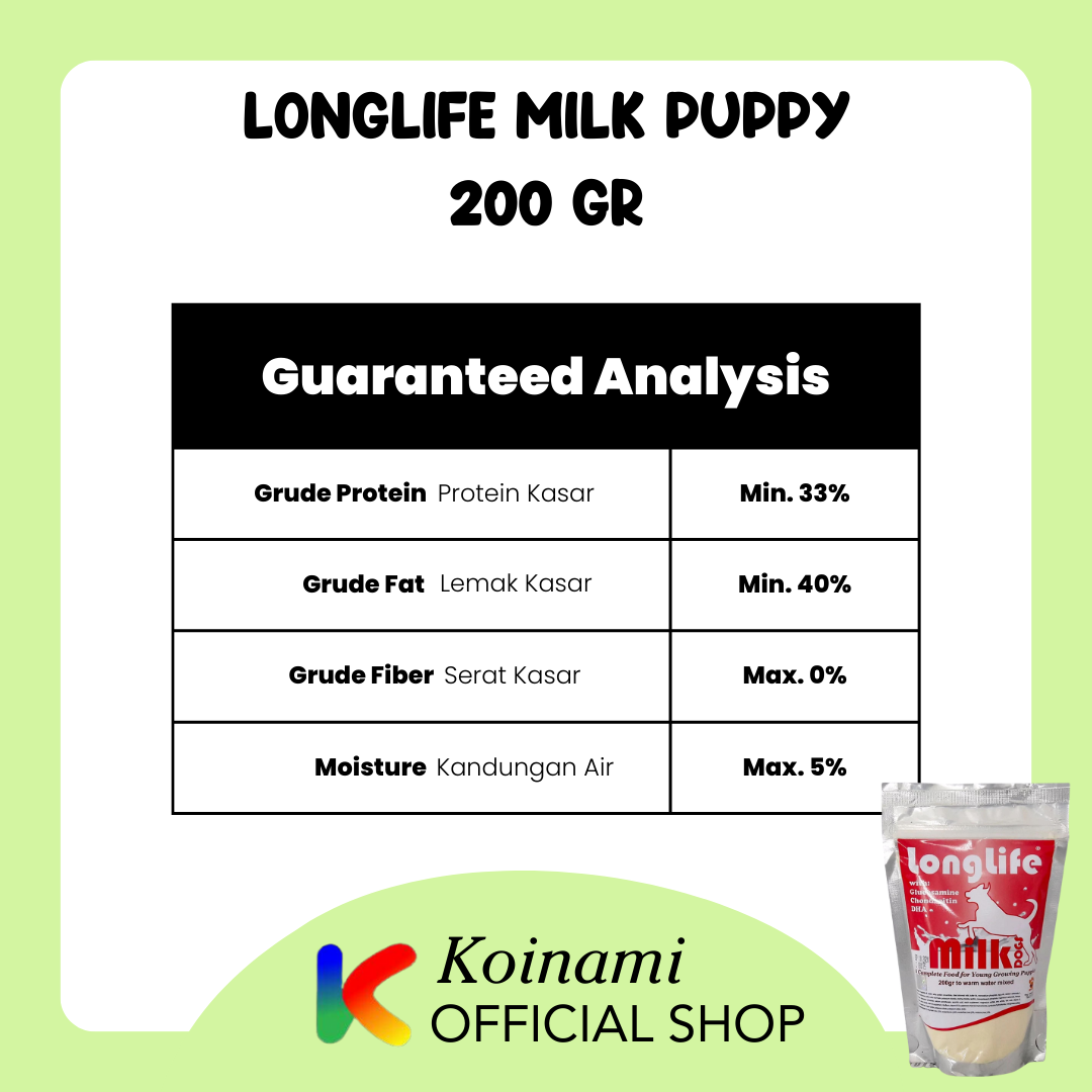 LONGLIFE MILK PUPPY @ 1 pcs 200gr pink / raid all / susu anank anjing / dog / hewan / pet