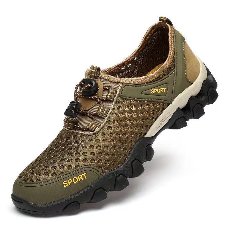 Leedoo Sepatu Hiking Pria Kasual Sepatu Sneakers Sepatu Gunung Outdoor Adventure Touring Shoes Army