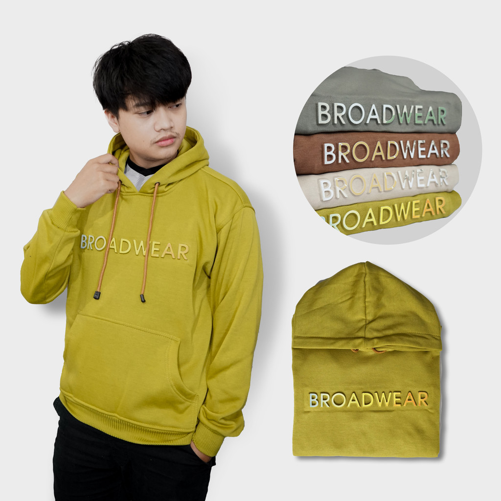 JAKET HOODIE  PRIA WANITA PULLOVER  EMBOS TIMBUL PRINTING BROADWEAR