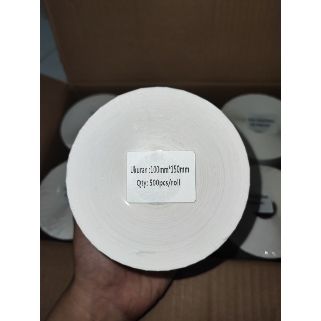 

bib KERTAS THERMAL LABEL THERMAL ROLL 100x150 BARCODE A6 ISI Pcs