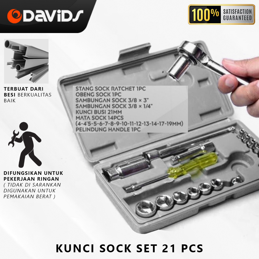 Kunci Sok Shock Set Sock Toolkit 21pcs