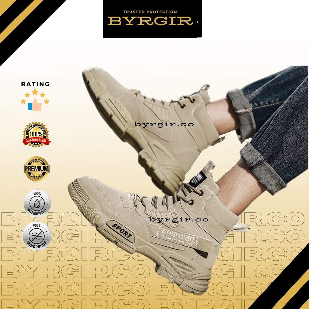 BYRGIR Sepatu Outdoor Casual Pria Sport Fashion Boots Tinggi Keren Travel Mendaki Gunung