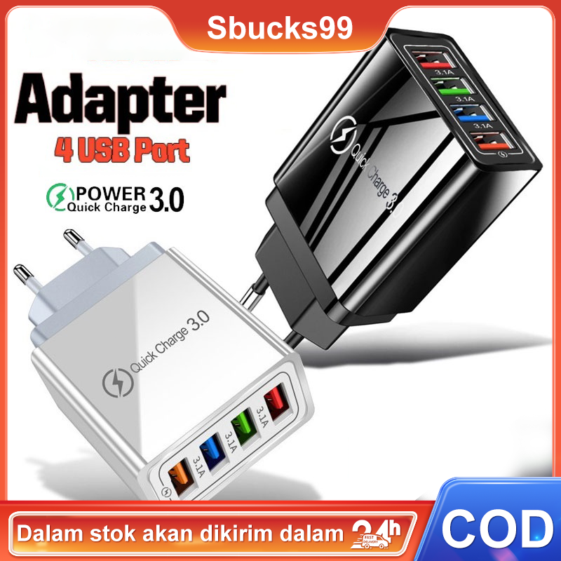 4 Port Adapter Charger Fast Charging Original 5V 3.1A 4 Port USB Quick Charging For Iphone Android Type-c