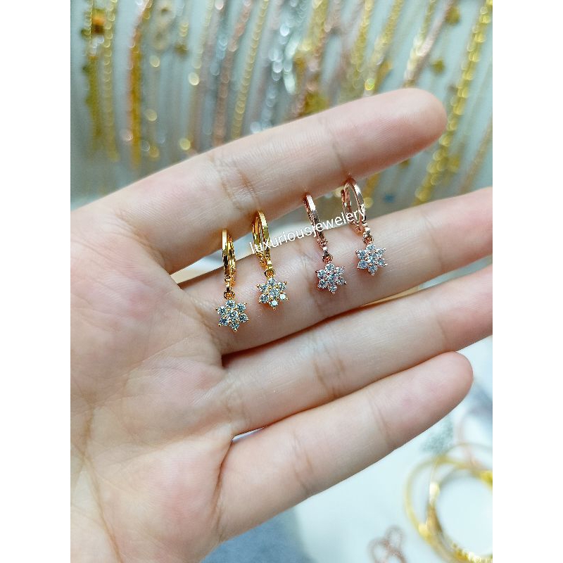 Anting klip Juntai Rhodium premium