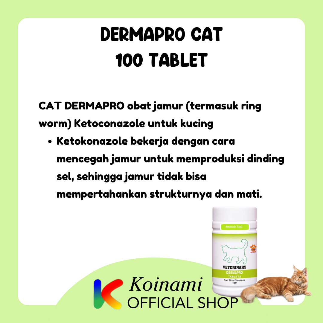 DERMAPRO cat 100 tablet / raid all / veterinary / obat jamur scabies gudig / kulit / kucing