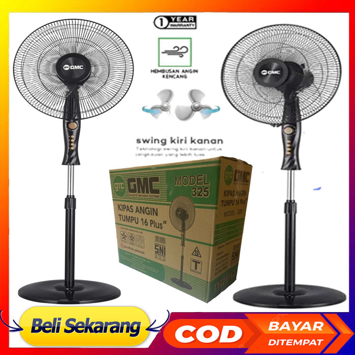 Kipas Angin Berdiri GMC 325 Kipas Angin Berdiri/Kipas 5 Baling-Baling GMC 325 Stand Fan angin super kencang super murah