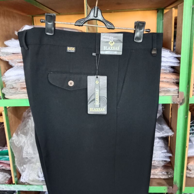 celana kain hitam polos kerja kantoran jumbo