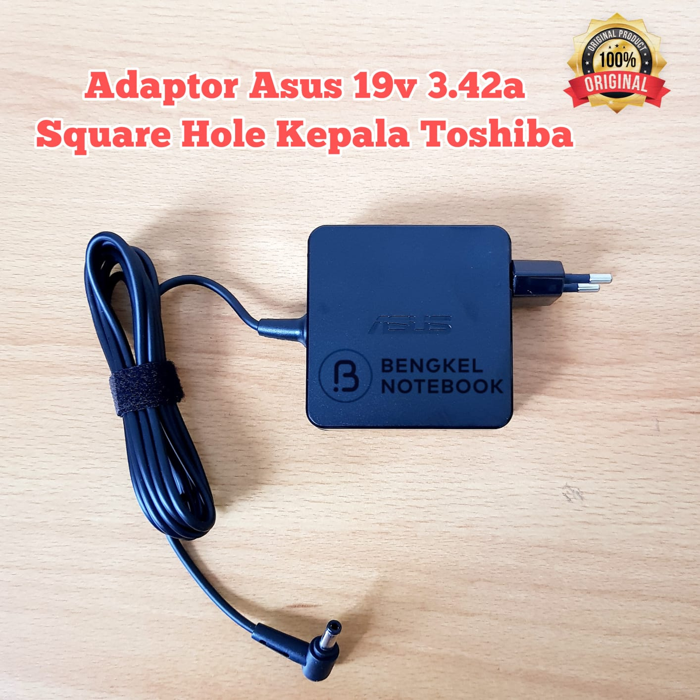 Adaptor Asus 19v 3.42A 65Watt Square Hole kepala Toshiba Original Asus A455L A450L Asus S400 S400CA S300 S301 S301L S301LA S301LP Q301 Q301L Q301LA Q301LP