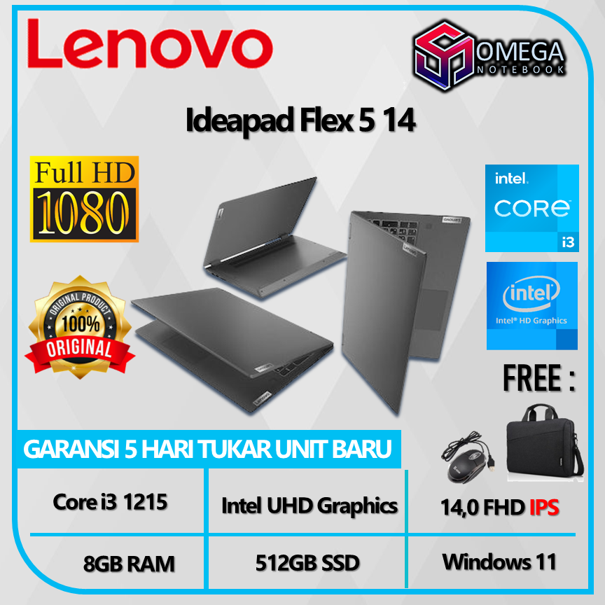 Lenovo ideapad Flex 5 14 Touch i5 1235 16GB 512GB iRis Xe 14,0 WUXGA Windows 11