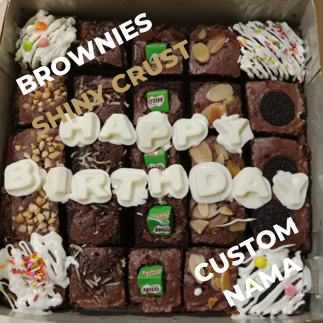 Brownies Sekat Ulang Tahun / Brownies Panggang Shiny Crust Nama / Brownies Sekat Birthday / Kue Ulang Tahun