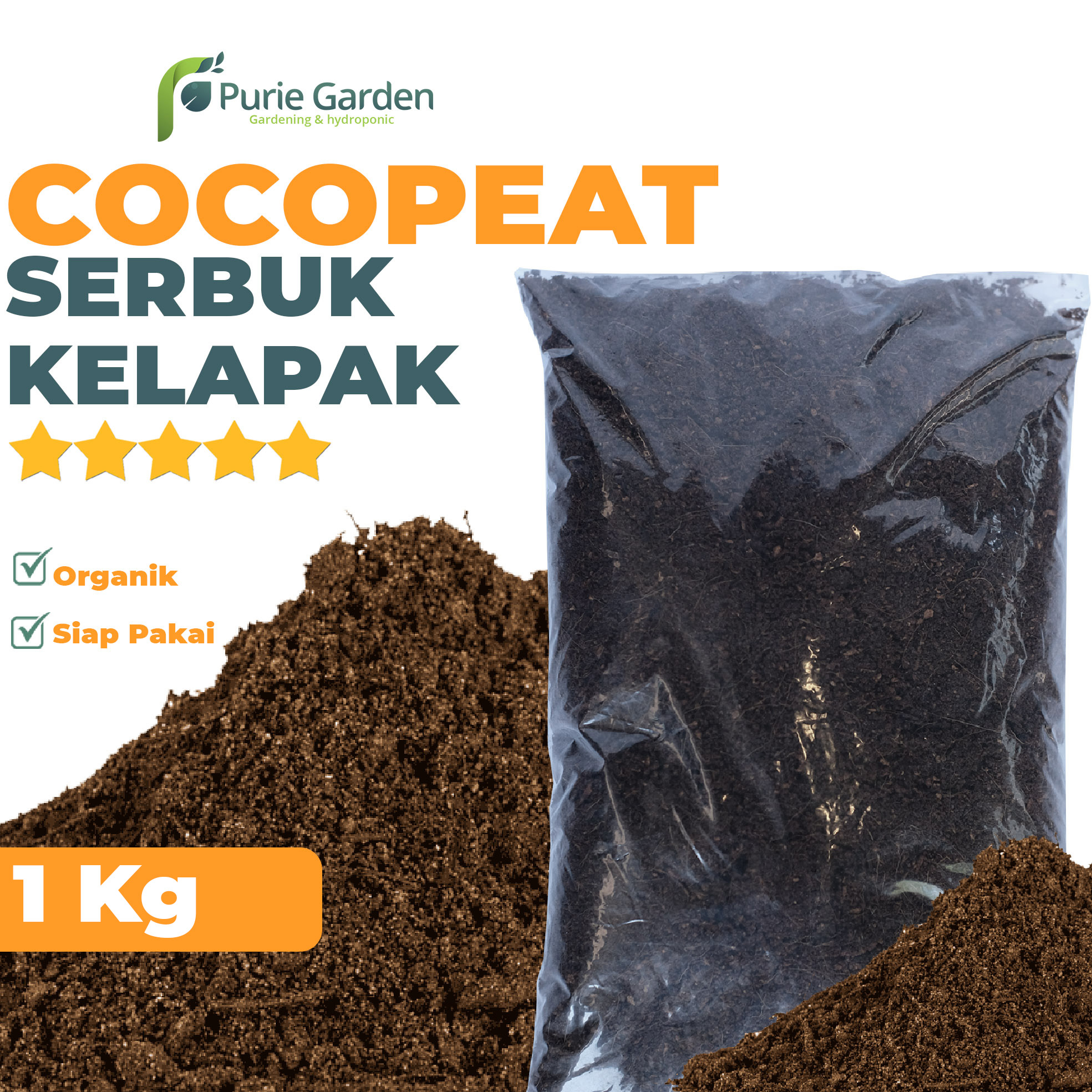 Cocopeat Cocopit Media Tanam Serbuk Halus Sabut Kelapa 4Liter PG KDR