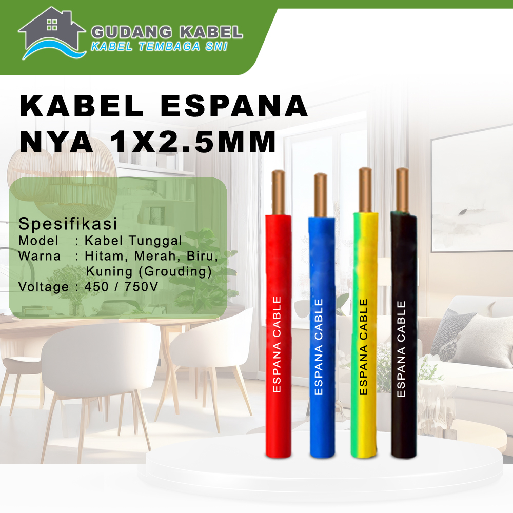 Kabel NYA 2.5mm Espana / Kabel Listrik NYA 2.5mm / Kabel NYA 1M 3M 5M