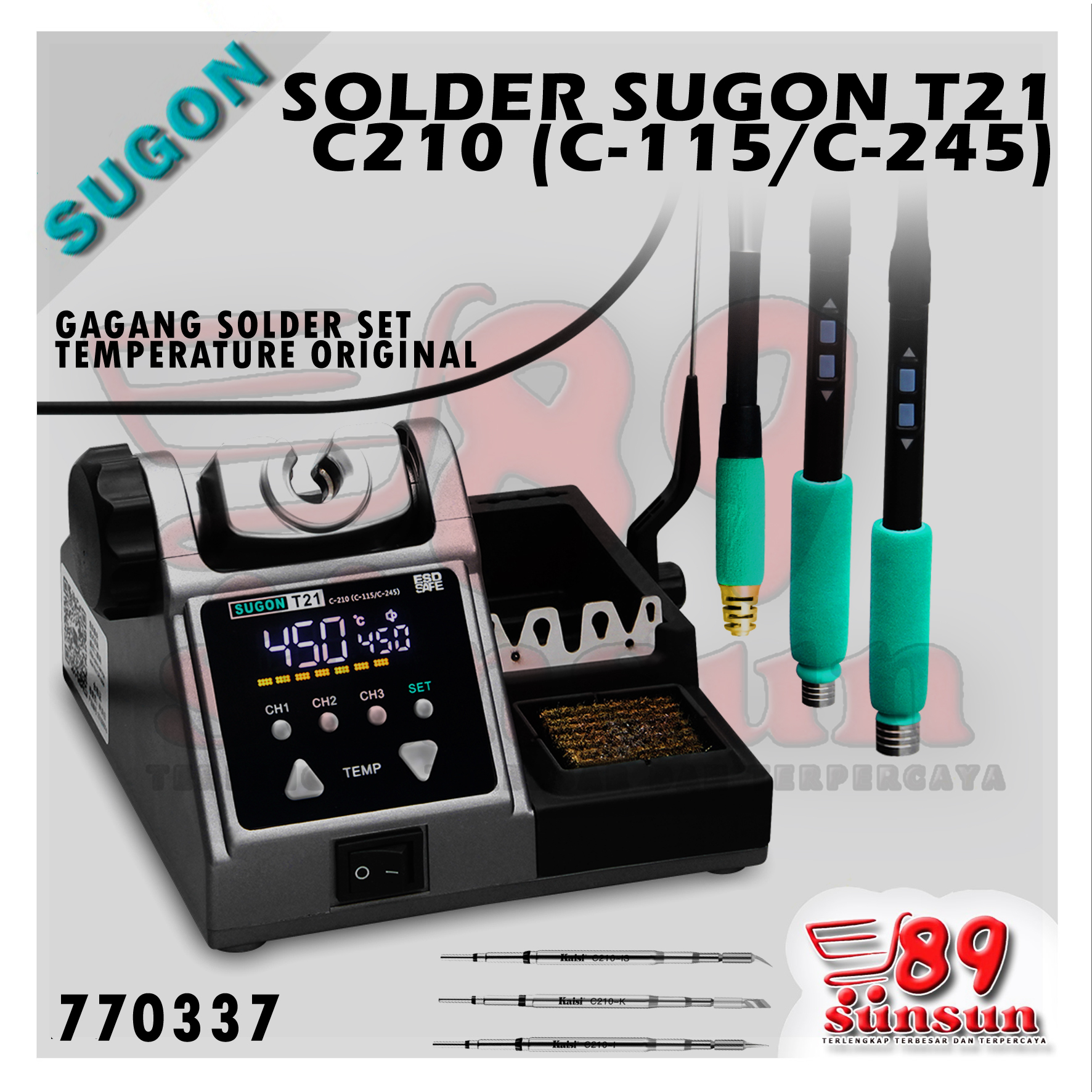 SOLDER STATION SUGON T21 C210 (C-115/C-245) GAGANG SOLDER SET TEMPERATURE