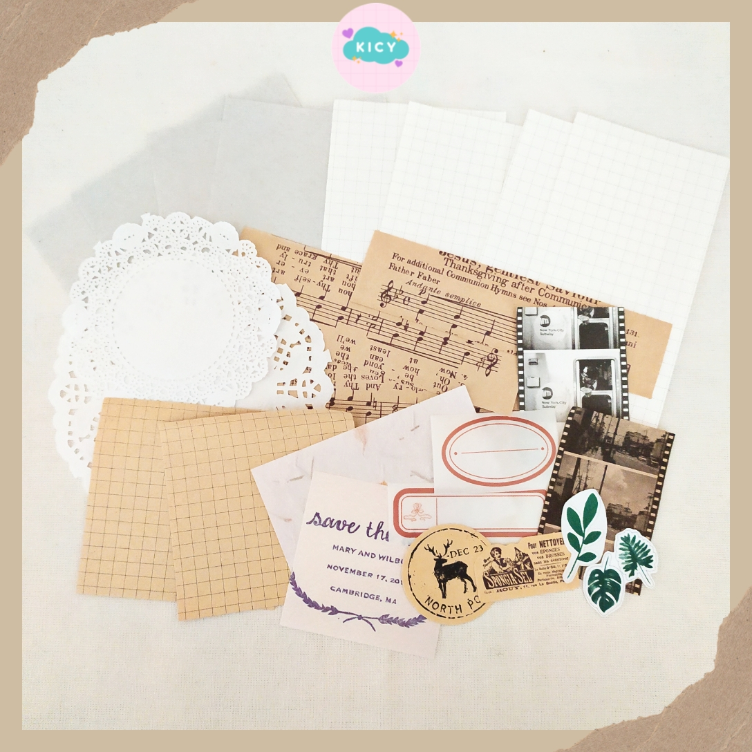 

[KICY] JOURNAL MINI KIT Vintage Dekorasi Bujo Journaling Kit Scrapbook DIY Jurnal