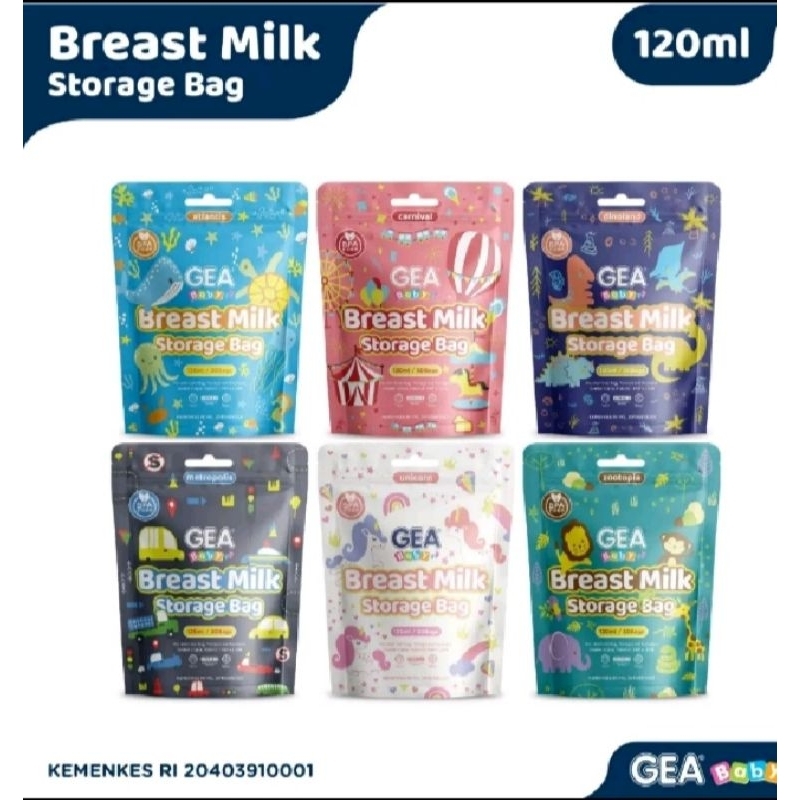 GEA &amp; NATURAL MOM kantong asi tempat simpan asi breast milk bag storage 120 ml