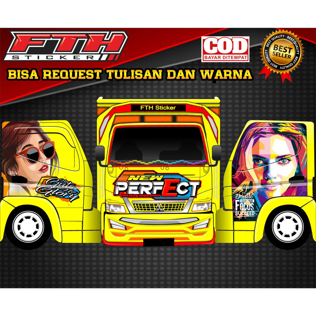 STIKER TRUK CANTER FULL KABIN DECAL STICKER KEREN