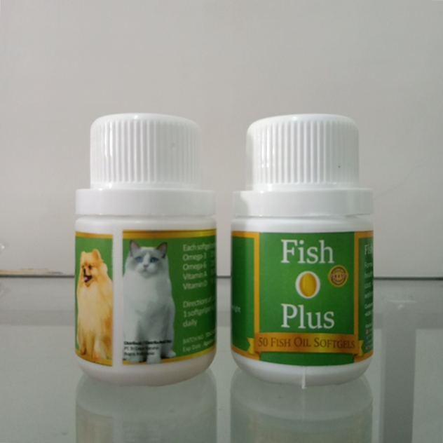 Fish O Plus 1 Botol Minyak Ikan Vitamin Kucing Anjing Kelinci Hewan