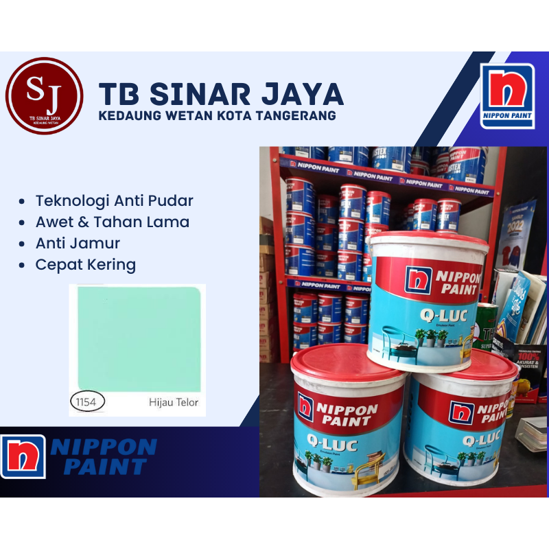 Cat Tembok Interior Qluc Cat Tembok Warna Nippon Paint Galon 5kg 5 Liter - 1154 Hijau Telur