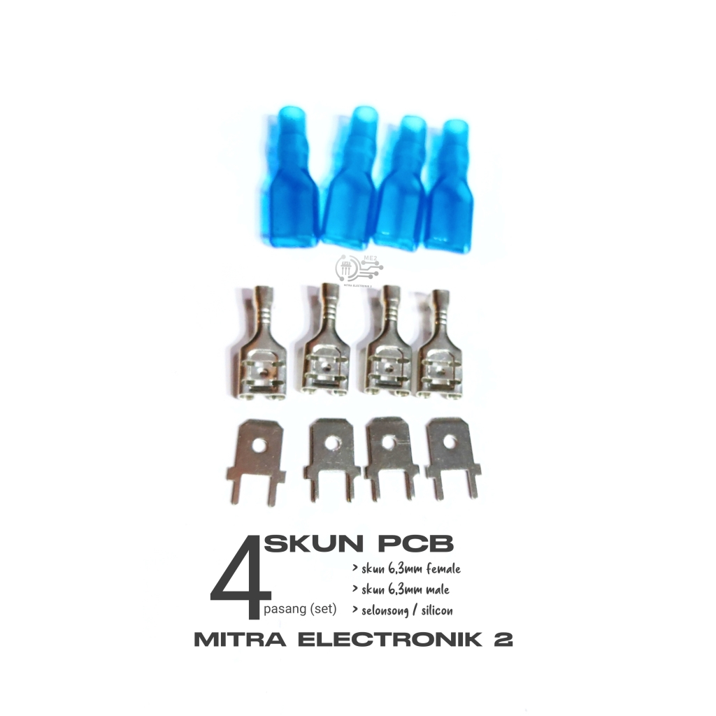 Skun Pcb 4set (pasang) Skun PCB 6.3mm male +skun pcb 6.3mm female + karet/ silikon skun