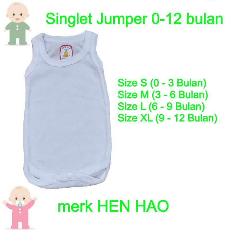 VELVET JUNIOR Singlet Kaos Dalam JUMPER Bayi/Anak Halus Lembut NB-SML Katun