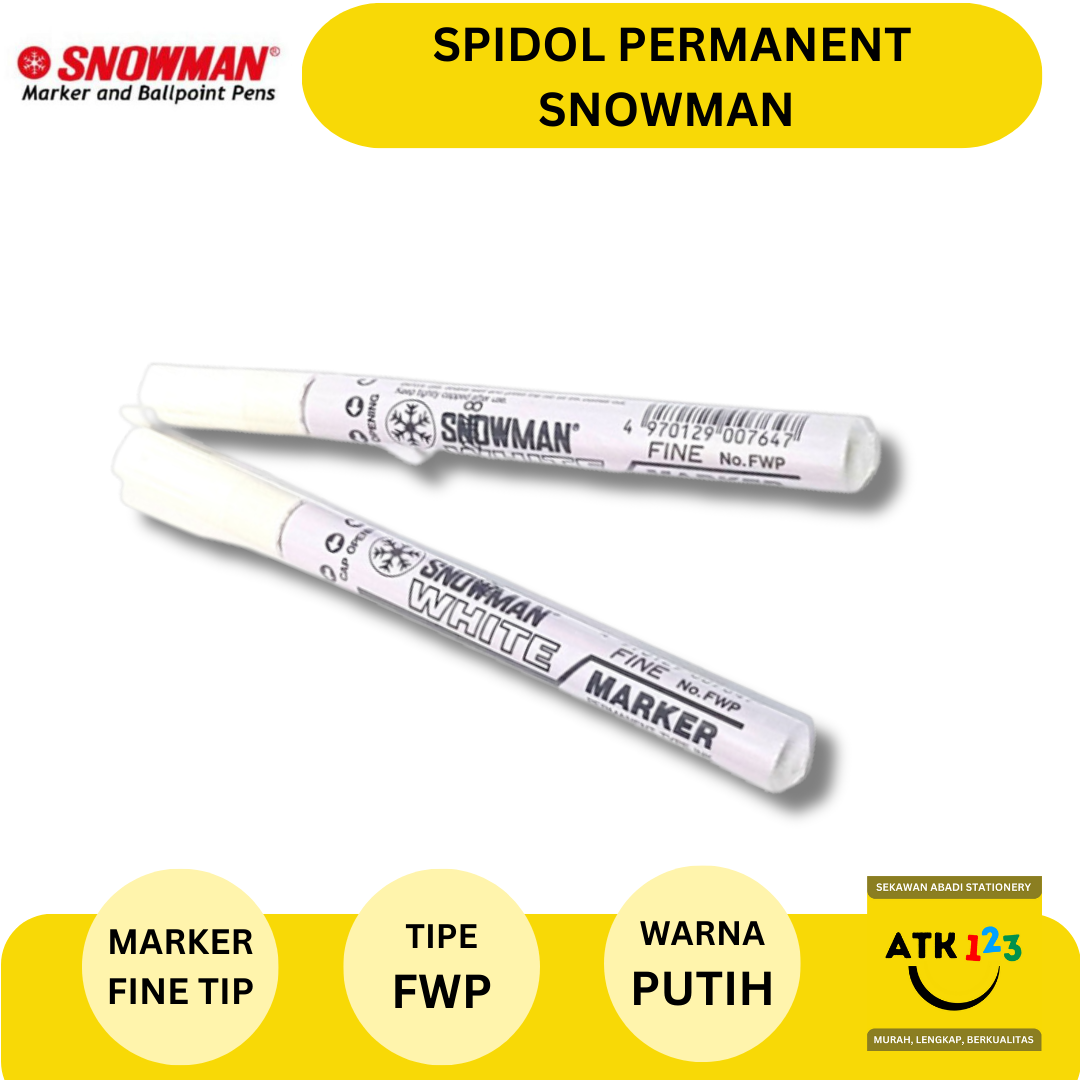

Spidol Permanent Putih / White Merk Snowman Fine Tip No. FWP