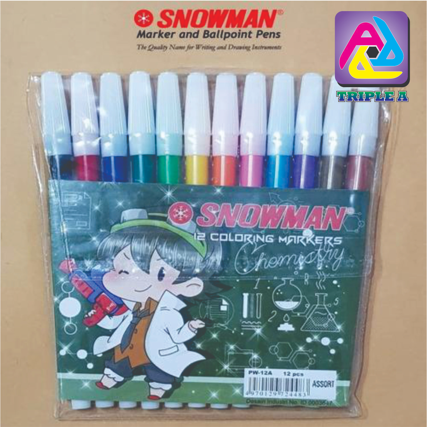 

SPIDOL KECIL SNOWMAN 12 WARNA