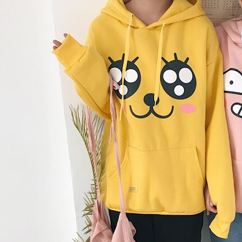 Parisdivarious Sweater Hoodie Jemper Kakao Friends Bahan Fleece Size S - XXL (Pria &amp; Wanita)