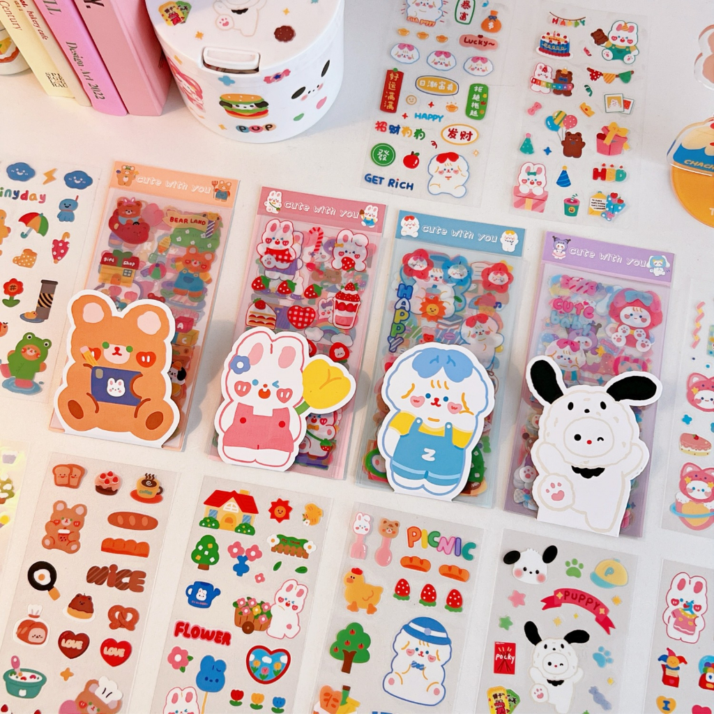 CUTE STICKER DECORATION DIY 1PAX 10PCS