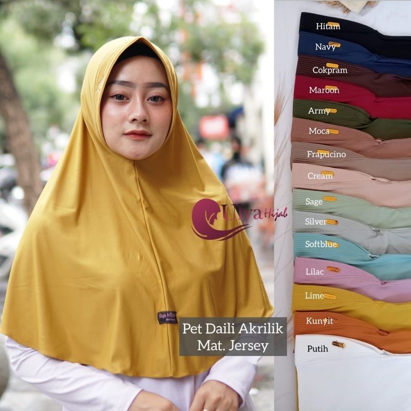 Jilbab Ped daily polos jersey ori ulya hijab