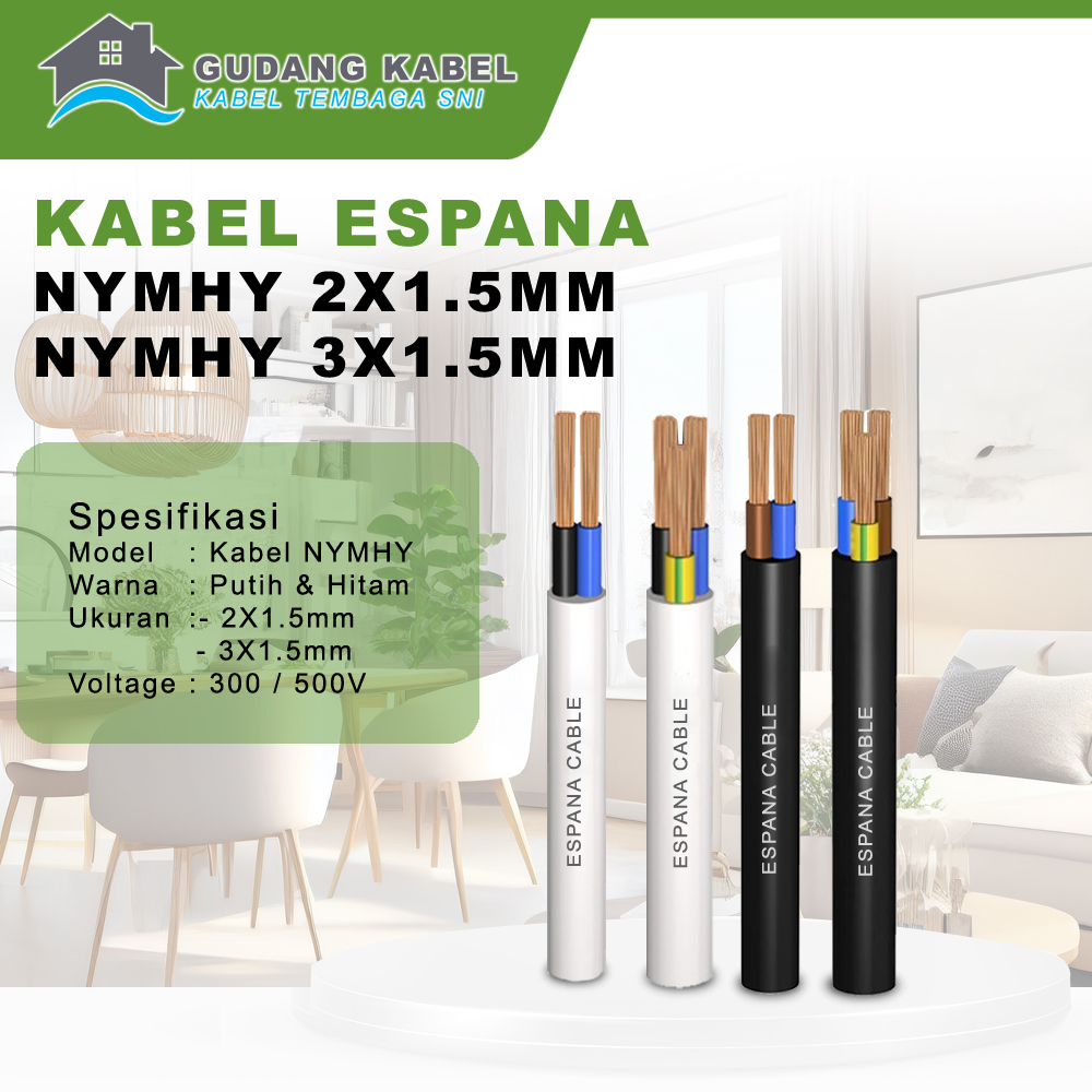 Kabel NYMHY 2x1.5mm 3x1.5mm Espana / Kabel Tembaga NYMHY Permeter