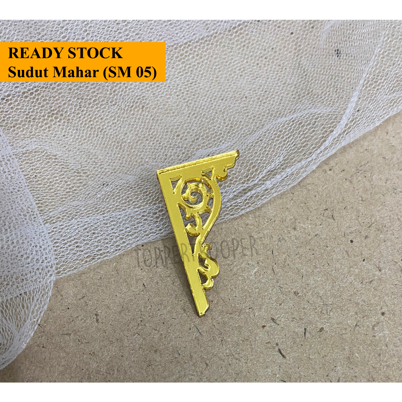 Sudut Siku (SM05) Hantaran Mahar Akrilik Mirror | Sudut Ornamen Mahar