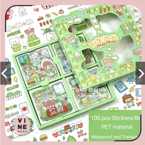 STICKER MOTIF KARTUN KOREA LUCU ANTI AIR/DEKORASI HANDBOOK SCRAPBOOK/STICKER BOTOL MINUM VD