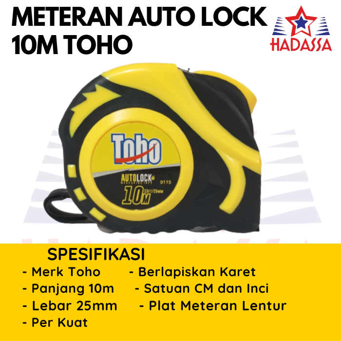 Meteran Auto Lock 10m Toho