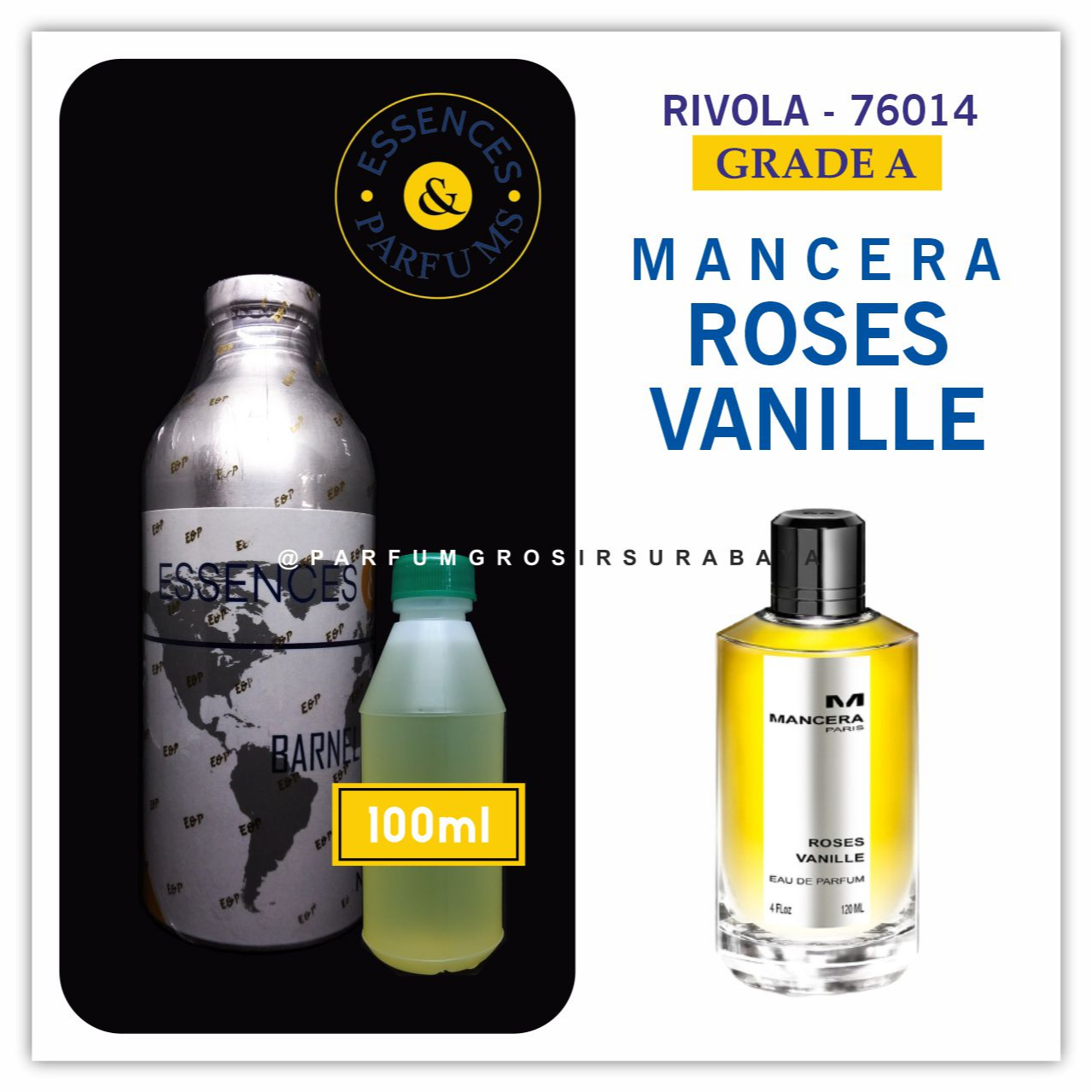 Bibit Parfum - Mancera Rose Vanille | Grade A | Essences | 100gr