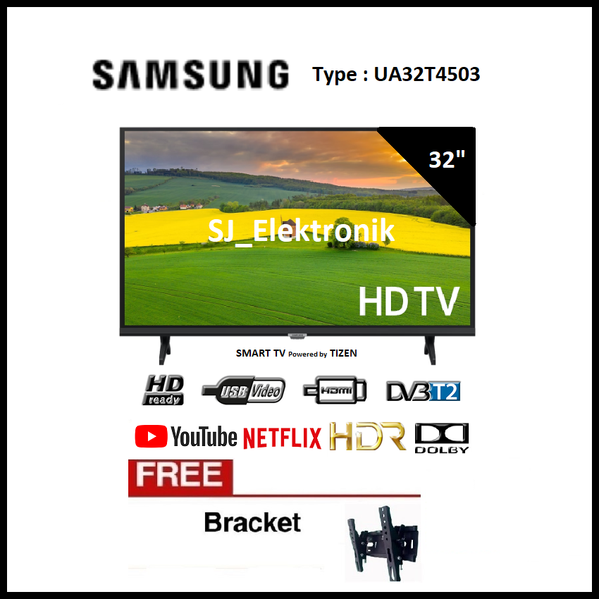 (KHUSUS LUAR KOTA) Braket + LED TV Samsung 32T4503 SmartTV 32 Inch UA32T4503 HDTV