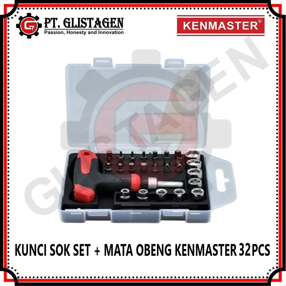 Kunci Sok Set 32 Pcs &amp; Mata Obeng KENMASTER