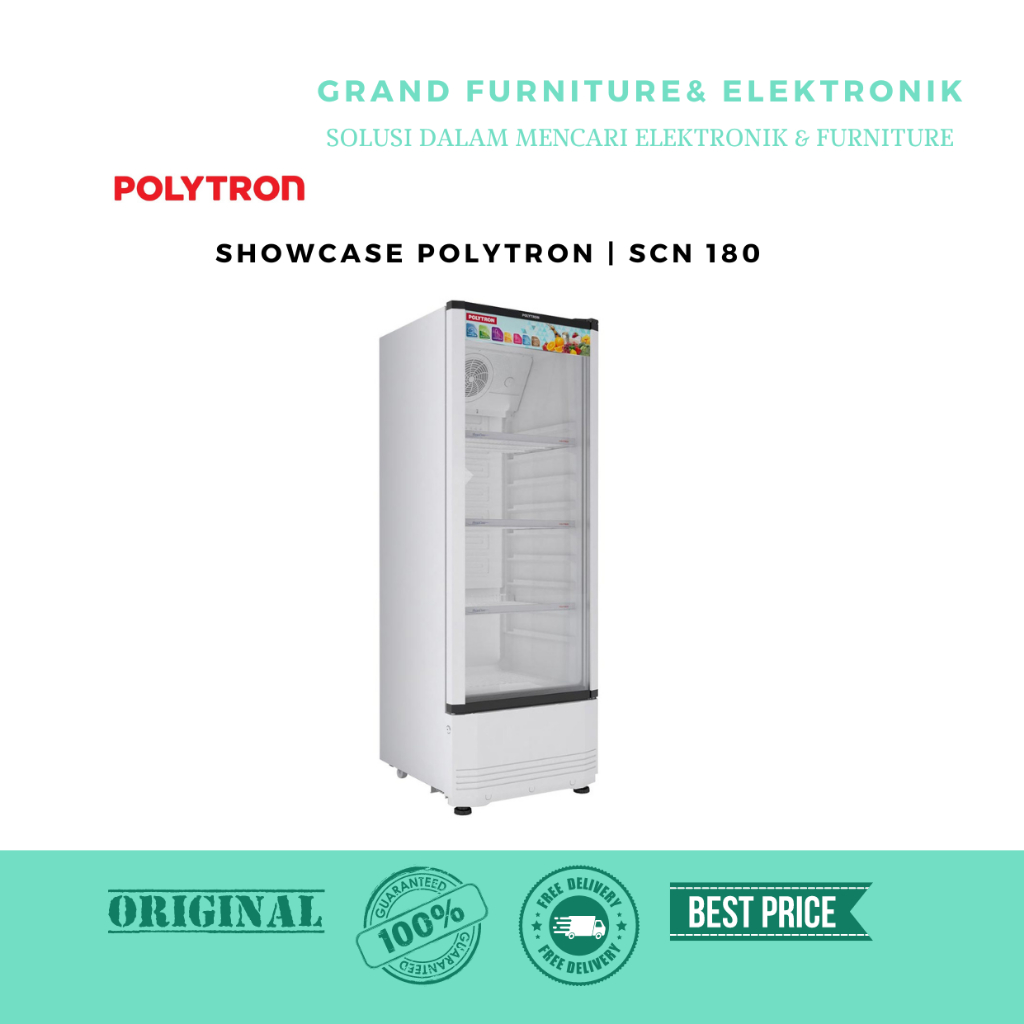 SHOWCASE POLYTRON | 3 RAK | SCN 180 | FREE ONGKIR SERANG KOTA