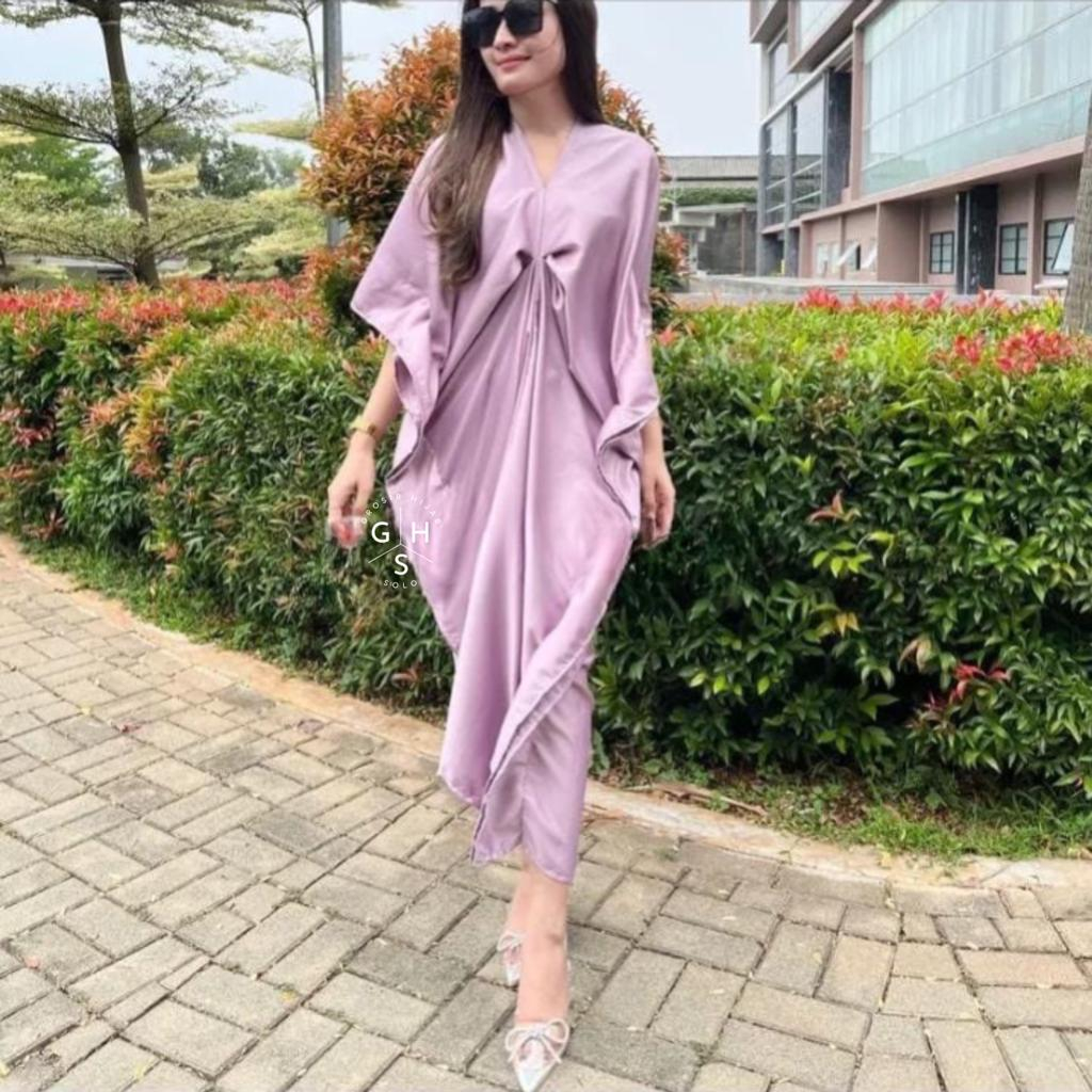 YURI GAMIS KAFTAN OVERSIZE DRESS PANJANG ATASAN WANITA SATIN SILK PREMIUM (DBY)