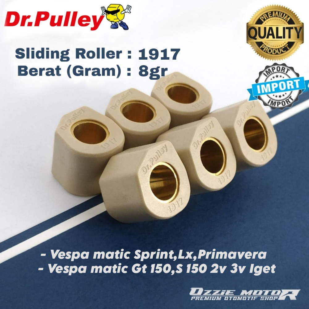 DR PULLEY 1917 SLIDING ROLLER VESPA MATIC LX S 125/150 SPRINT PRIMAVERA 3V 8gr s/d 13gr