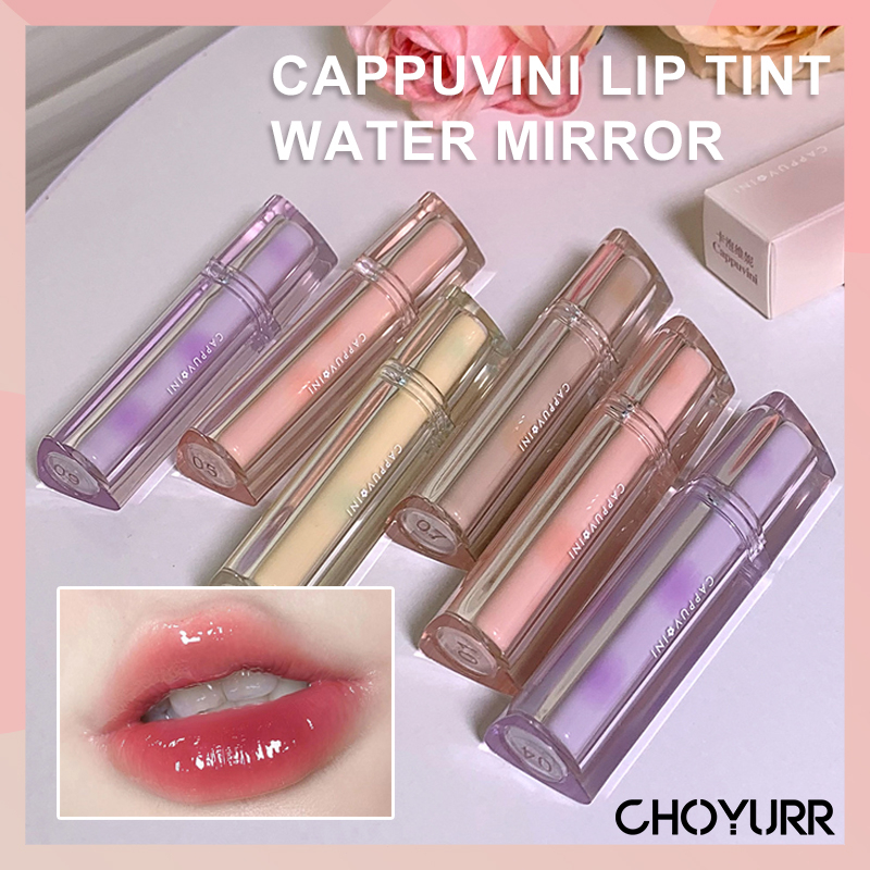 【COD】Cappuvini Lip Glaze Iced Tea Mirror Surface Jelly Mirror Lip Gloss Korean Original Tahan Air Tahan Lama -CH