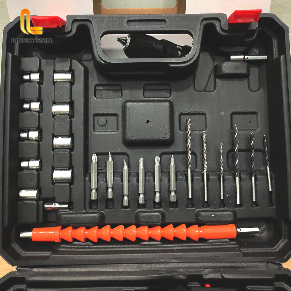 MESIN BOR 10 MM 2 BATERAI CAS 12V CORDLESS BOSS / SET MESIN BOR TANGAN BATERAI TEMBOK BESI KAYU