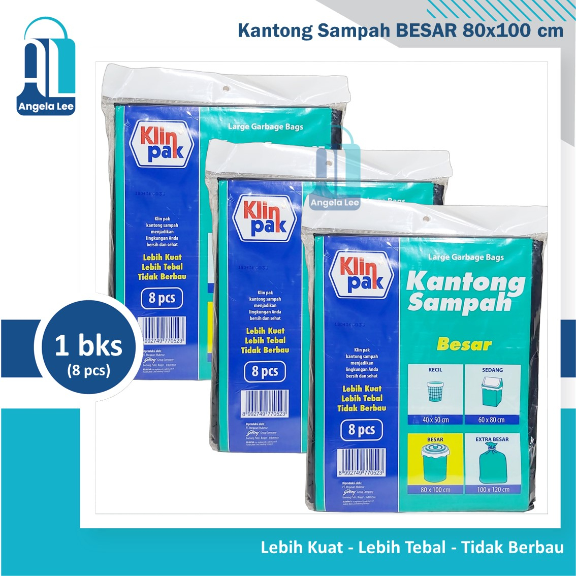 Klinpak Kantong Sampah Besar 80x100cm isi 8 lembar