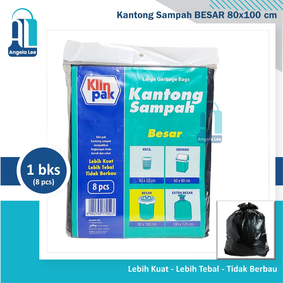 Klinpak Kantong Sampah Besar 80x100cm isi 8 lembar