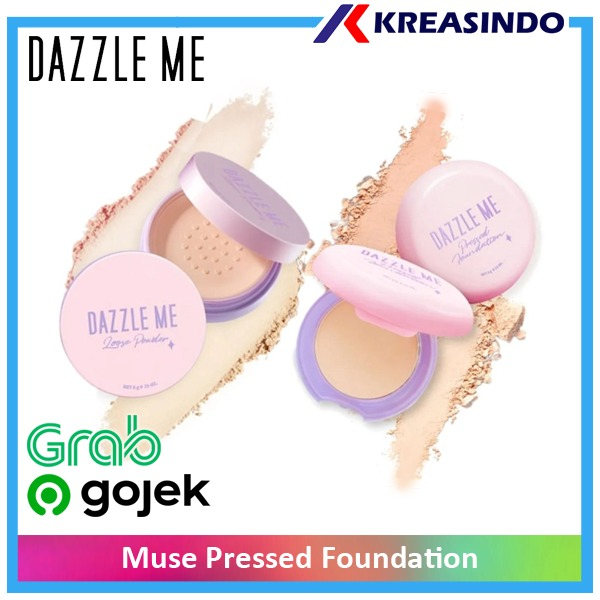 DAZZLE ME Muse Pressed Foundation | Long Lasting Filter Like Blurring Matte Compact Powder Oil-control Bedak Padat