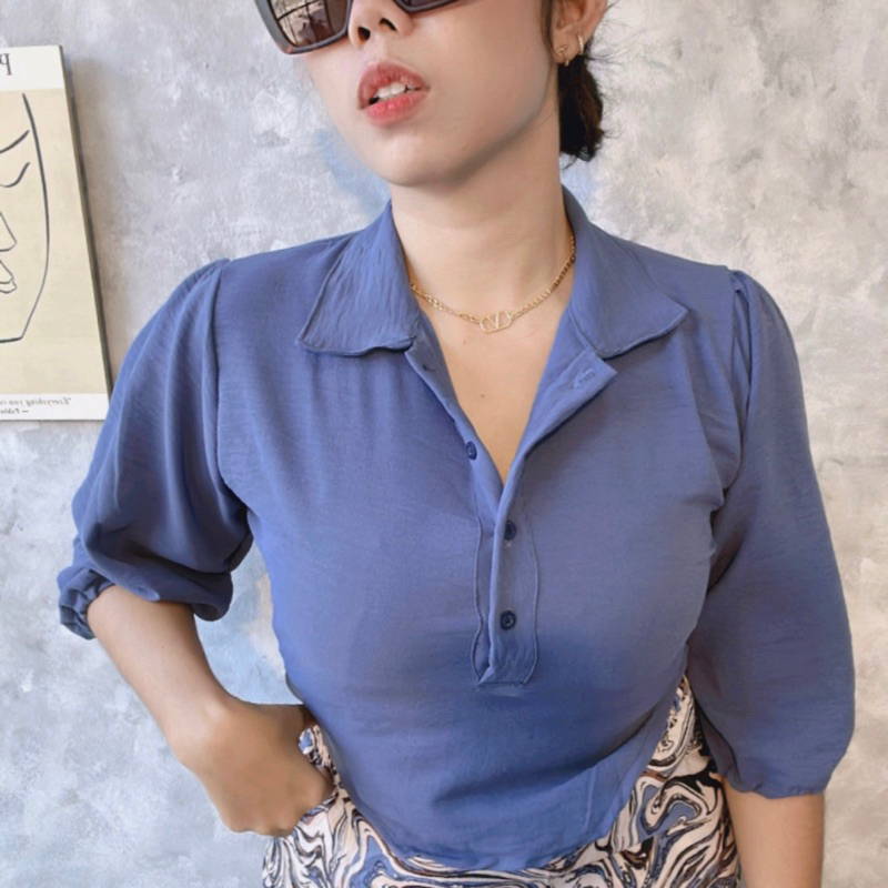 kemeja crop airflow LADY top