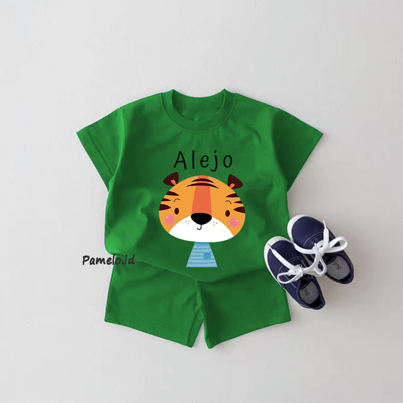 Pamelo.id Set Anak Viral / Alejo Tiger / Fashion Anak / Stelan baju anak / Korea Style / Set Balita / Baju Anak Unisex