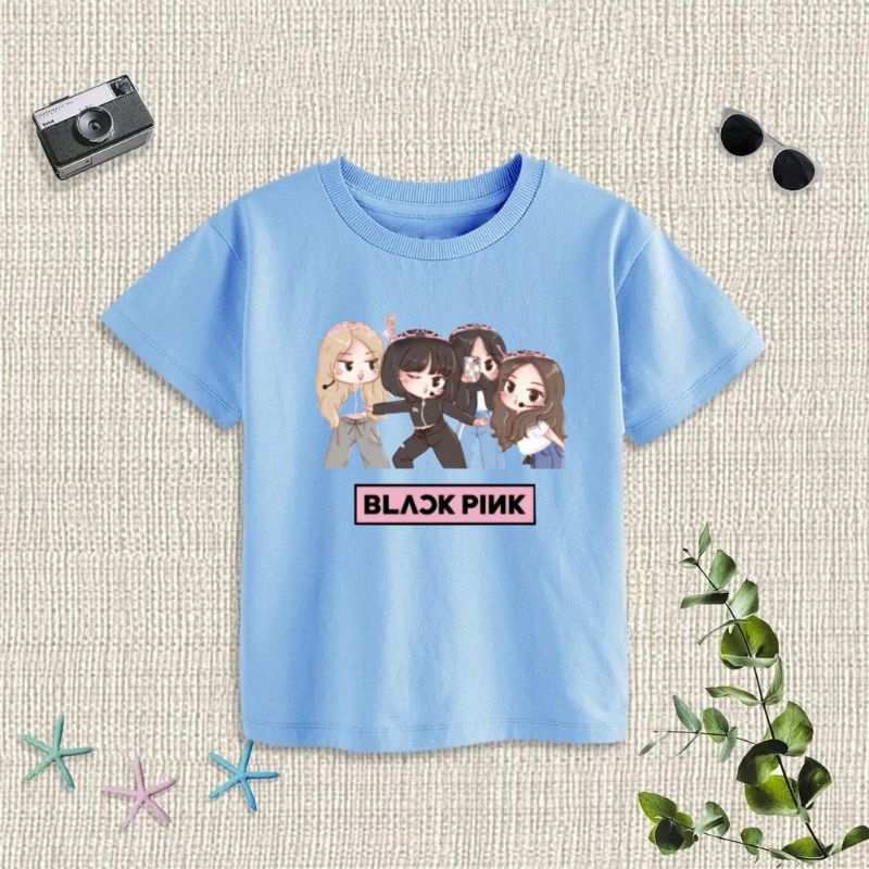 Kaos Anak Black Pink Kartun ( 2 - 13 Tahun )Cewek/Cowok