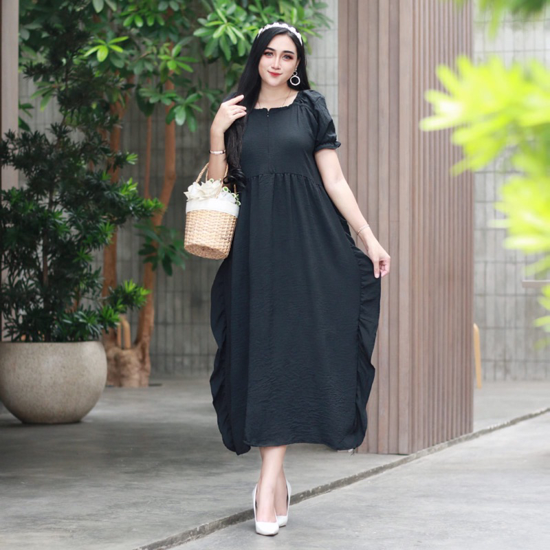 DASTER ANDIN ARAB NUNUNG DRESS || BAHAN KRINGKEL PREMIUM || MODEL RESLETING DEPN BUSUI &amp; BUMIL LD 110