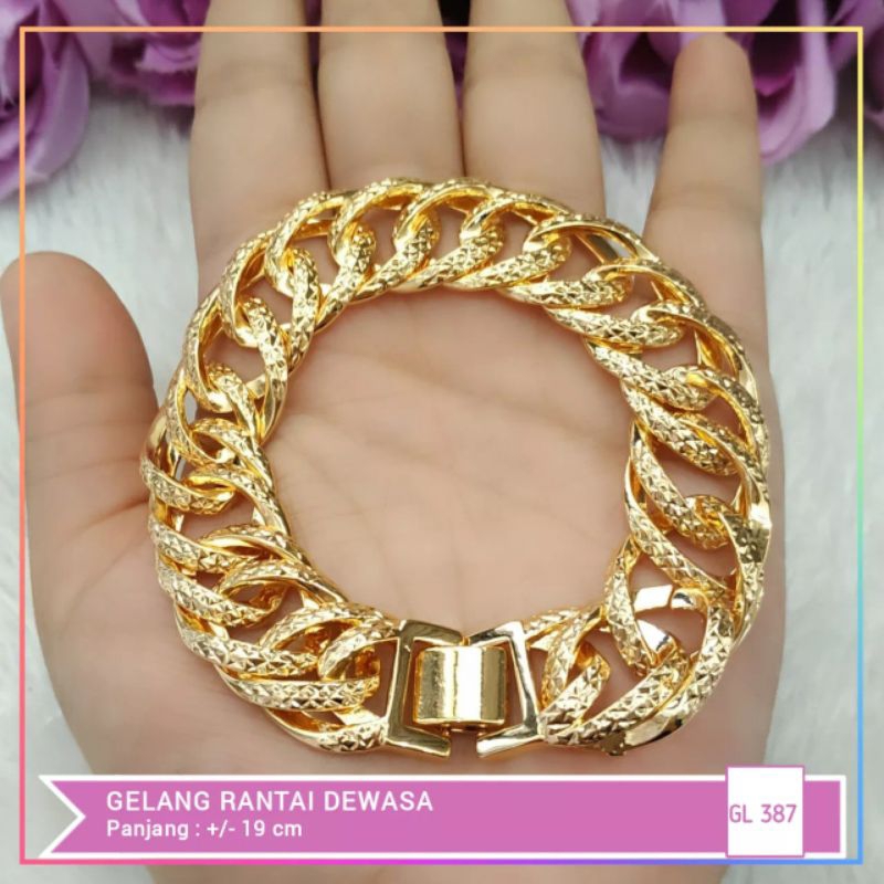 Gelang xuping gelang dewasa rantai besar perhiasan lapis emas gold GL 387