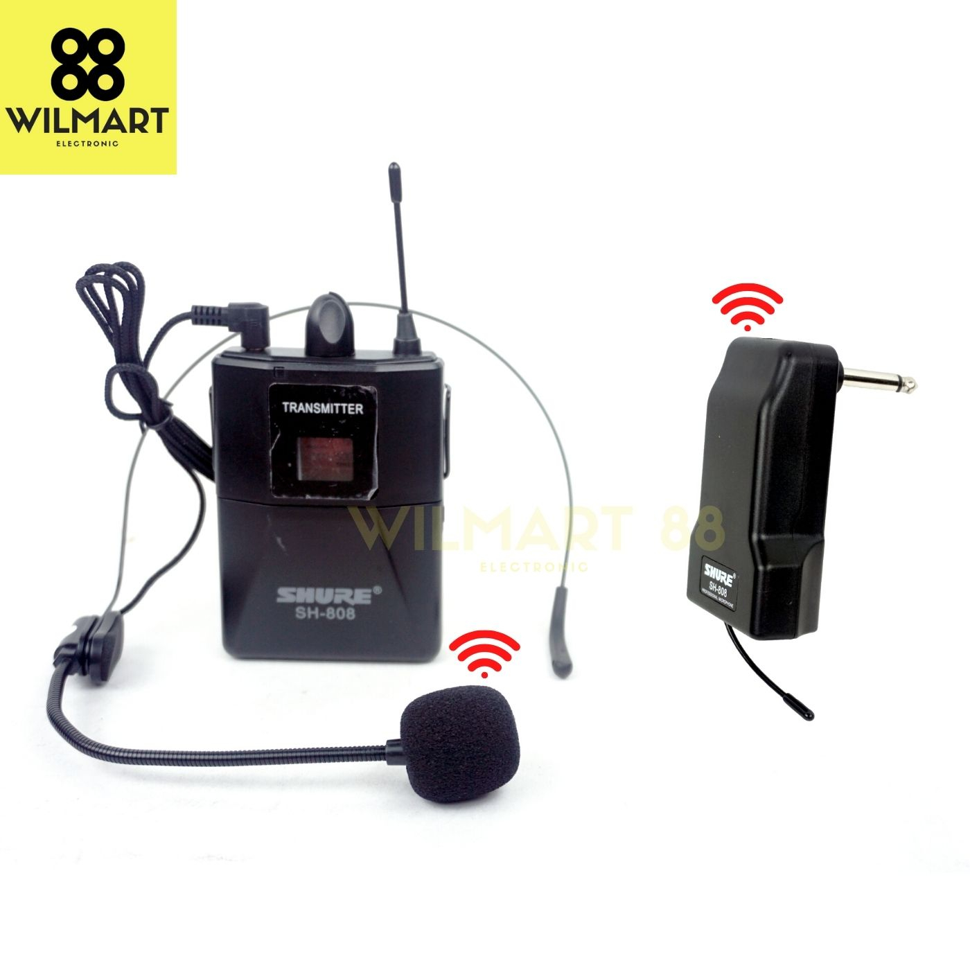 Professional Microphone SH-808 - Mic Jepit &amp; Bandul Wireless SH 808 - Jack , 2 Jenis Mic Bandul / Jepit , Transmitter Wireless, Jack HomeBaterai Litium Tanpa Wayar